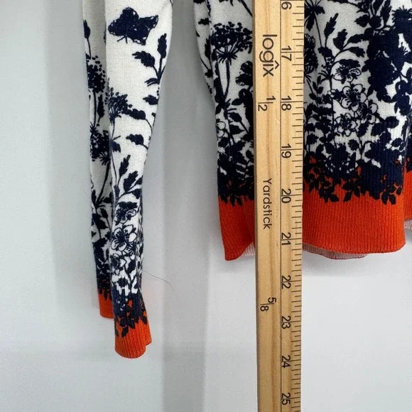 Talbots Cardigan Women L Petite Cream Floral Button Front Career Work Layering - Picture 5 of 10